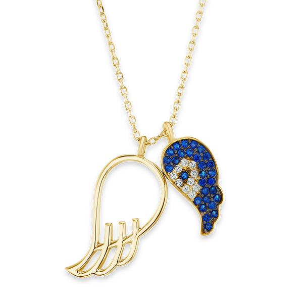 Wings Necklace in Sterling Silver (22 x 11 mm)