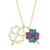 4 Leaf Clover Necklace in Sterling Silver (22 x 16 mm)