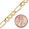Bulk / Spooled Classic Figaro Semi-Solid Chain in 14K Yellow Gold (1.80 mm - 6.60 mm)