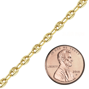 Bulk / Spooled Classic Puffed Mariner Link Hollow Chain in 14K Yellow Gold (3.80 mm - 12.00 mm)