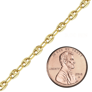 Bulk / Spooled Classic Puffed Mariner Link Semi-Solid Chain in 14K Yellow Gold (3.80 mm - 12.00 mm)