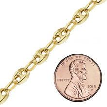 Load image into Gallery viewer, Bulk / Spooled Classic Puffed Mariner Link Hollow Chain in 14K Yellow Gold (3.80 mm - 12.00 mm)
