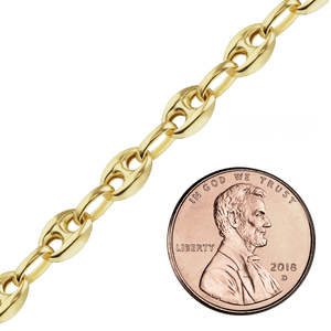 Bulk / Spooled Classic Puffed Mariner Link Hollow Chain in 14K Yellow Gold (3.80 mm - 12.00 mm)