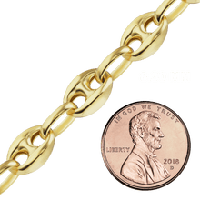 Load image into Gallery viewer, Bulk / Spooled Classic Puffed Mariner Link Hollow Chain in 14K Yellow Gold (3.80 mm - 12.00 mm)
