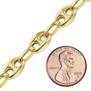 Bulk / Spooled Classic Puffed Mariner Link Hollow Chain in 14K Yellow Gold (3.80 mm - 12.00 mm)