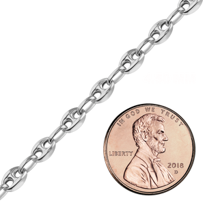 Bulk / Spooled Classic Puffed Mariner Link Hollow Chain in Sterling Silver (4.50 mm - 8.00 mm)