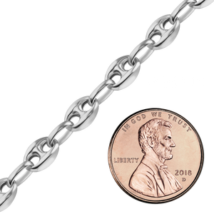 Bulk / Spooled Classic Puffed Mariner Link Hollow Chain in Sterling Silver (4.50 mm - 8.00 mm)