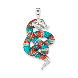 Snake Charm with CZ's (55 x 28 mm)