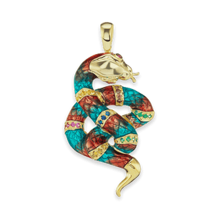 Snake Charm with CZ's (55 x 28mm)