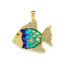 Load image into Gallery viewer, Fish Charm with CZ's (39 x 40mm)
