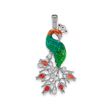 Load image into Gallery viewer, Peacock  Charm with CZ&#39;s (52 x 26mm)
