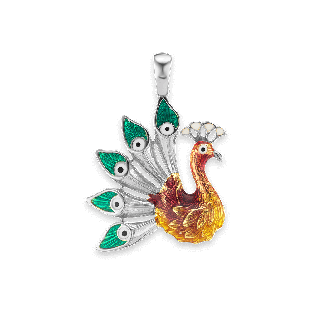 Peacock Charm (41 x 29mm)