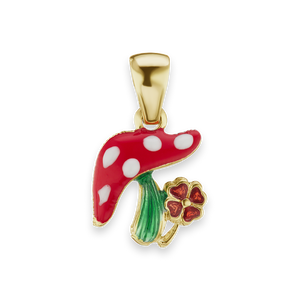 Mushroom with Flower Charm (18 x 11mm)