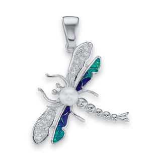 Dragonfly Charm with CZ's (27 x 21mm)