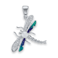 Load image into Gallery viewer, Dragonfly Charm with CZ&#39;s (27 x 21mm)
