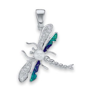 Dragonfly Charm with CZ's (27 x 21mm)