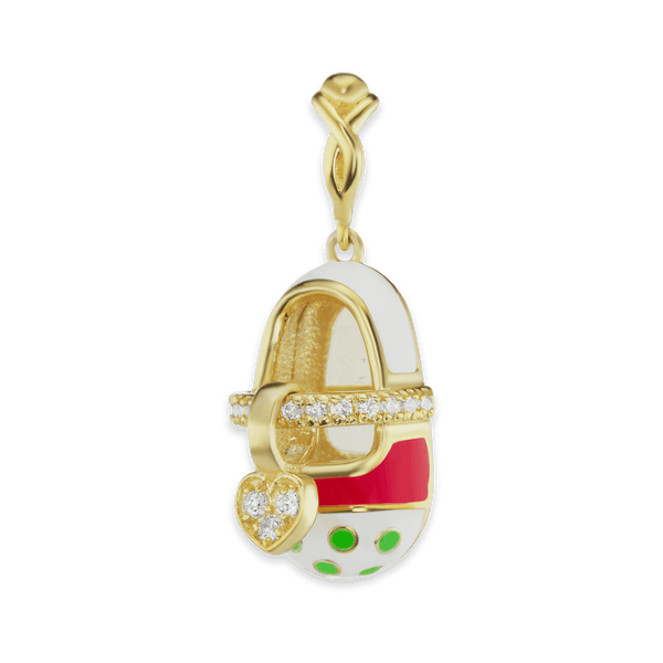 Baby Shoe with CZ's (28 x 10 mm)
