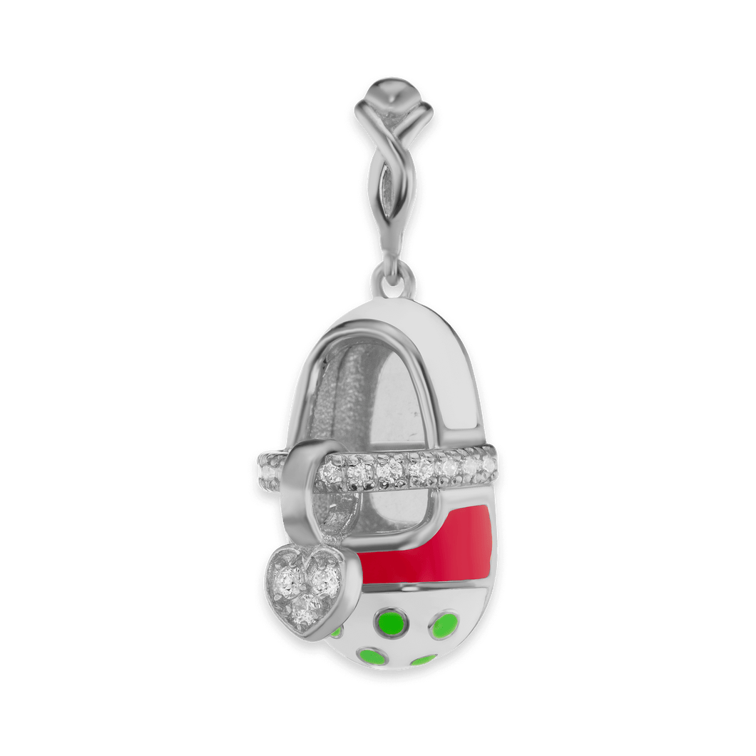 Baby Shoe with CZ's (28 x 10mm)