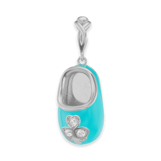 Baby Shoe with CZ's Charm (28 x 10mm)