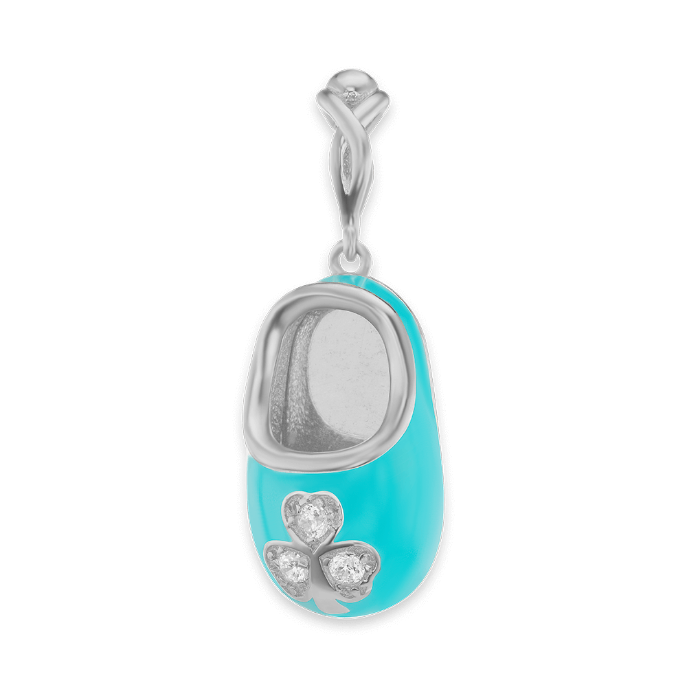 Baby Shoe with CZ's Charm (28 x 10mm)