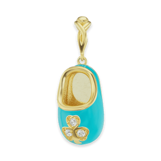 Baby Shoe with CZ's Charm (28 x 10mm)