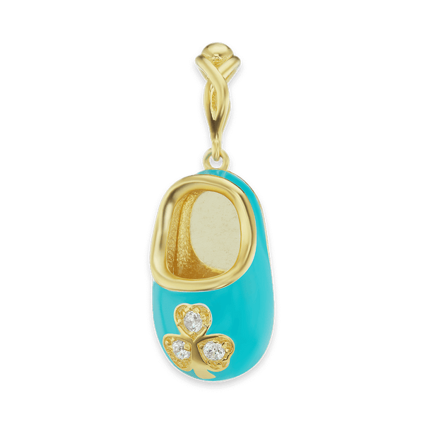 Baby Shoe with CZ's Charm (28 x 10mm)