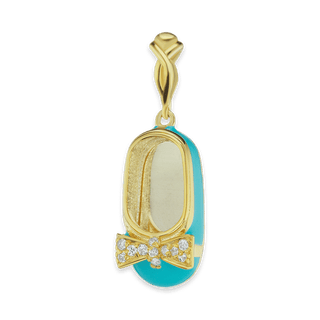 Baby Shoe with CZ's Charm (28 x 10 mm)