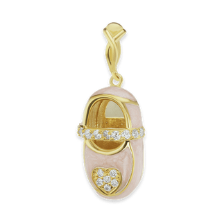 Baby Shoe with CZ's Charm (28 x 11 mm)
