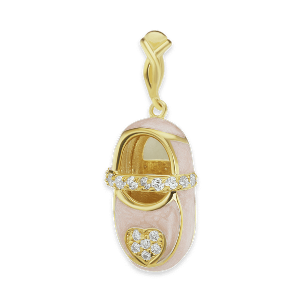 Baby Shoe with CZ's Charm (28 x 11 mm)