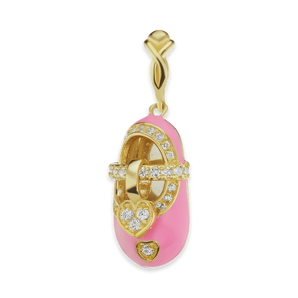 Baby Shoe with CZ's Charm (28 x 11mm)