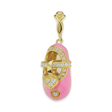 Load image into Gallery viewer, Baby Shoe with CZ&#39;s Charm (28 x 11mm)
