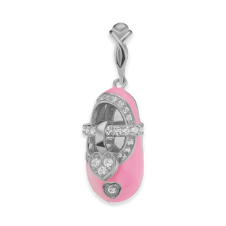 Baby Shoe with CZ's Charm (28 x 11 mm)