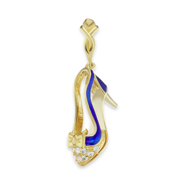 Woman Heel with CZ's Charm (30 x 11mm)