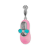 Baby Shoe Pink Ballerina with CZ Charm (28 x 10 mm)