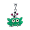 Little Frog Enamel Charm with CZ's (21 x 15mm)