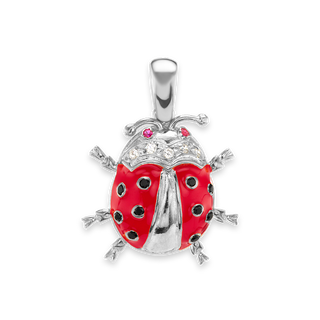 Fancy Ladybug Charm with CZ's (26 x 21mm)