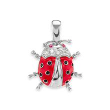 Load image into Gallery viewer, Fancy Ladybug Charm with CZ&#39;s (26 x 21mm)
