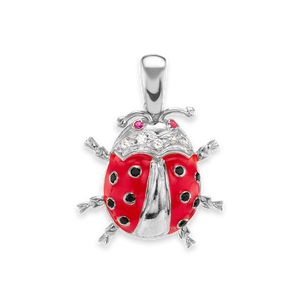 Fancy Ladybug Charm with CZ's (26 x 21mm)