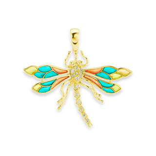 Dragonfly Charm with CZ's (41 x 45mm)