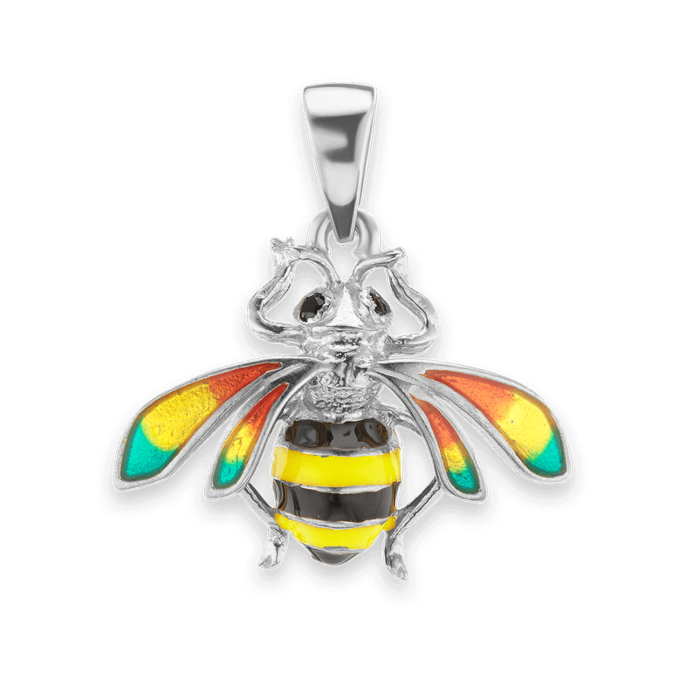 Bee Charm with CZ's (24 x 22mm)