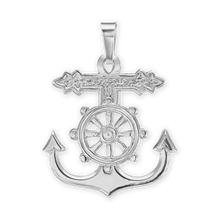 Load image into Gallery viewer, ITI NYC Mariner Anchor Cross Pendant in Sterling Silver
