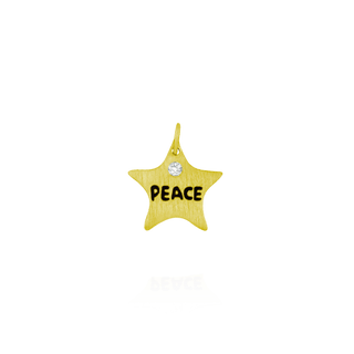 Love and Word Charm Peace Star (18 x 16mm)