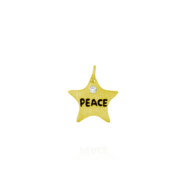 Love and Word Charm Peace Star (18 x 16mm)
