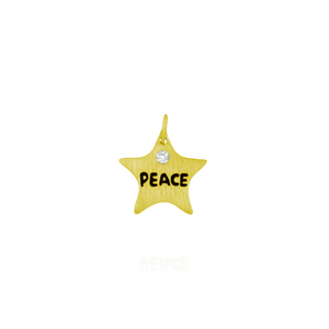 Love and Word Charm Peace Star (18 x 16mm)