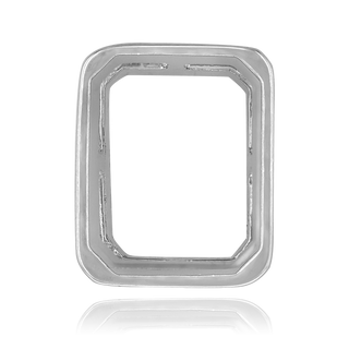 ITI NYC Emerald Shape Tapered Bezels With Airline in Sterling Silver (5.00 x 3.00 mm - 10.00 x 8.00 mm)