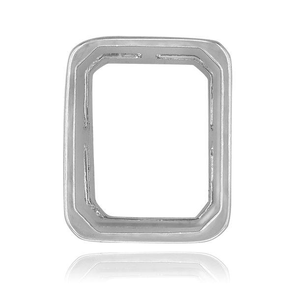 ITI NYC Emerald Shape Tapered Bezels With Airline in Sterling Silver (5.00 x 3.00 mm - 10.00 x 8.00 mm)