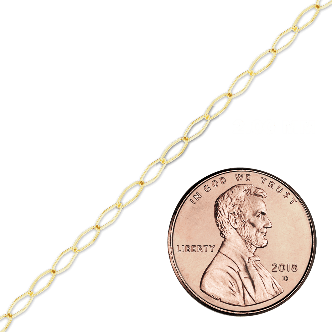 Bulk / Spooled Extension Chain in 14K Yellow Gold (2.00 mm)