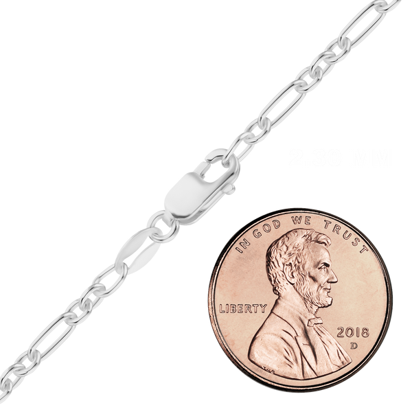 Forsyth St. Fancy Cable Chain Anklet in Sterling Silver