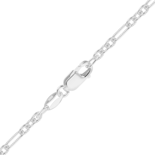 Forsyth St. Textured Cable Chain Anklet in Sterling Silver