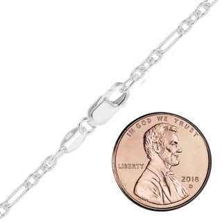 Forsyth St. Textured Cable Chain Anklet in Sterling Silver